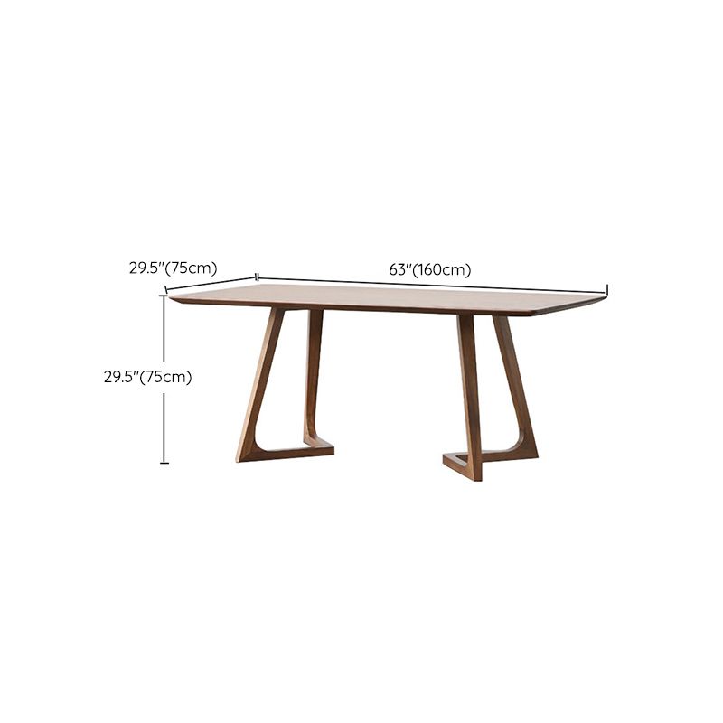Industrial Dining Wood Table Dining Rectangle Table with Wooden Legs ...
