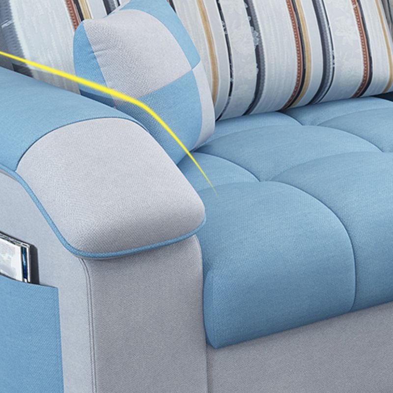 Slipcovered Pillowed Back Cushions Tufted Sectional Sofa Set with Storage Clearhalo 'Furniture' 'furniture_sectionals' 'kitchen' 'kitchen_sectionals' 'Living Room Furniture' 'Sectionals' 1200x1200_5fa584a8-b748-4901-acbd-f3708e5066db