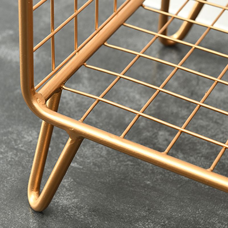 Light Luxury Metal Bookshelf Closed Back Shelf Bookcase with Legs