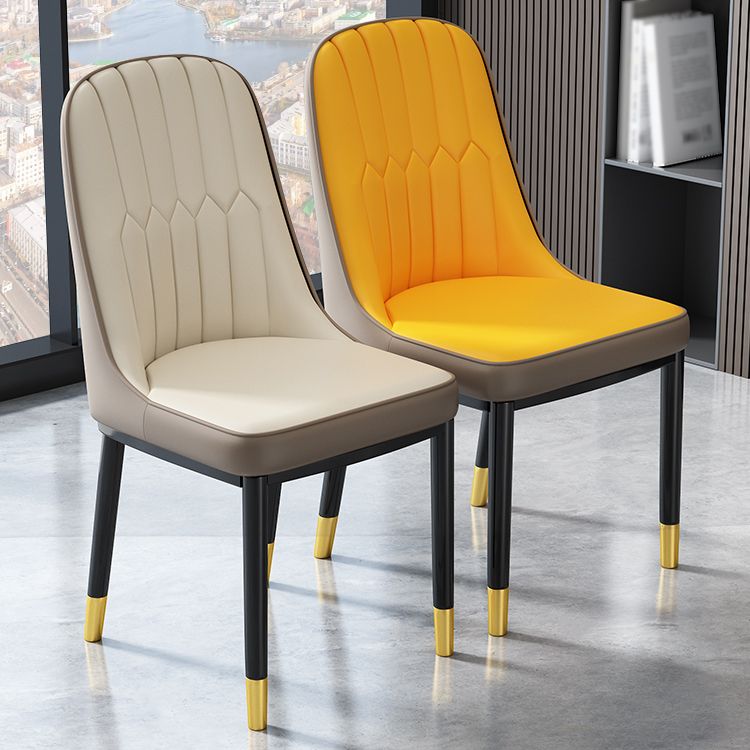 Nordic Metal Dining Room Chairs Upholstered Linen Fabric Armless Chairs for Restaurant Use Clearhalo ' kitchen&dining_furn' 'Dining Chairs' 'Dining Tables & Seating' 'dining_chair' 'furn' 'furn_dining_chair' 'Furniture' 'furniture_dining_chair' 'Kitchen & Dining Furniture' 'kitchen' 1200x1200_5fa87a6b-f292-4fc5-8f76-632ba7f4b569