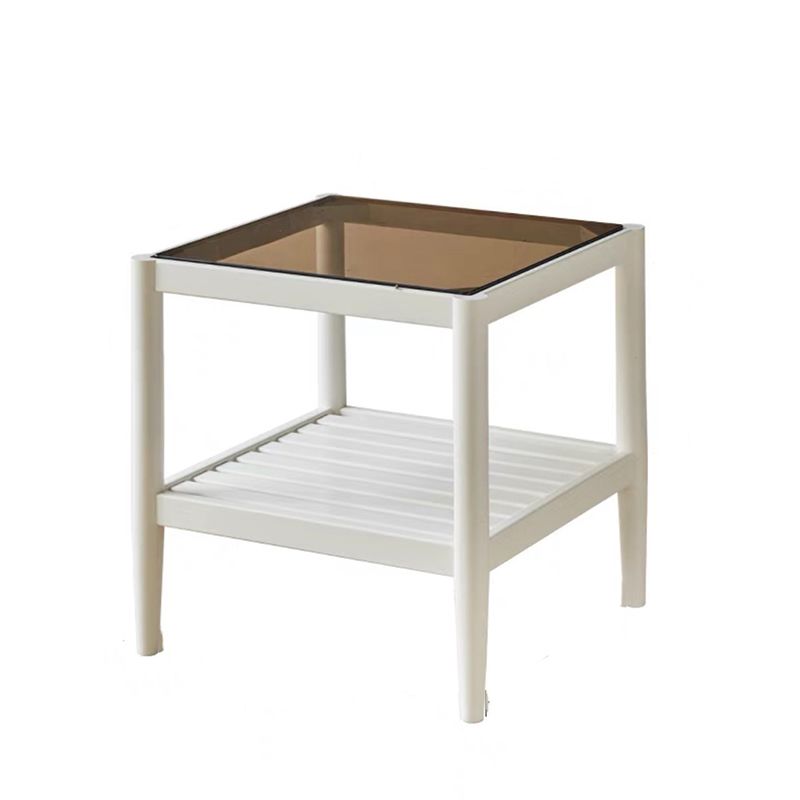 Modern Style Cocktail Table Beech Frame Glass Top Square/rectangular Coffee Table