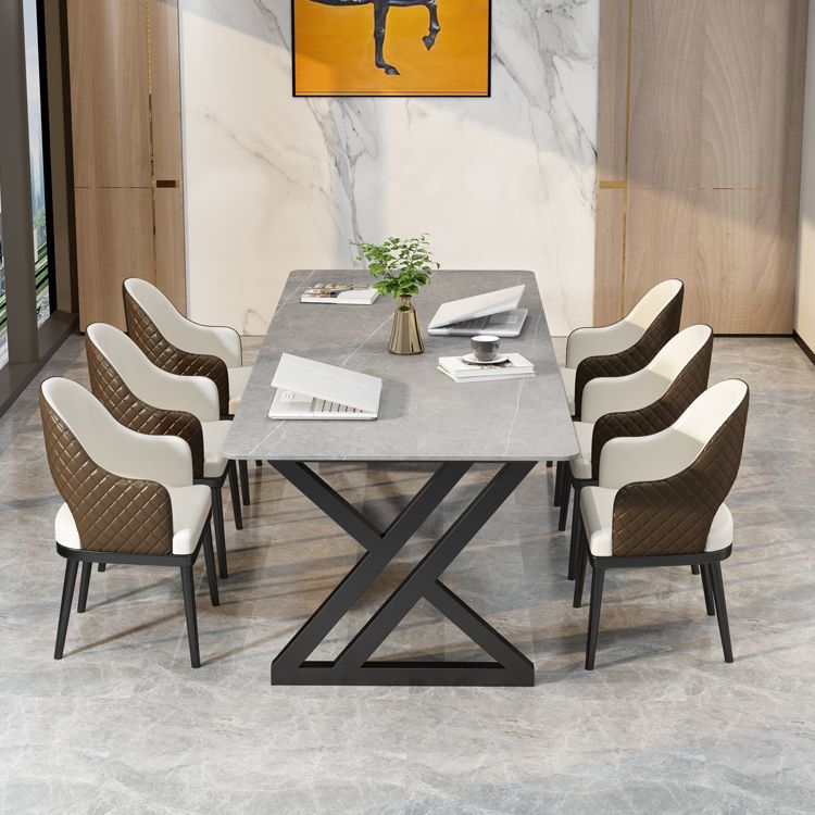 Escritorio de oficina contemporáneo de 30 "H Desk Gray Writing Writing