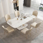 Glam Style Sintered Stone Dining Set 1/4/5/7/9 Pieces Dining Set Clearhalo 'Dining Room Sets' 'Dining Tables & Seating' 'dining_room_set' 'furn' 'furn_dining_room_set' 'Furniture' 'furniture_dining_room_set' 'Kitchen & Dining Furniture' 1200x1200_5fab9942-6f7d-4ff3-bd15-d6dda9397dbf