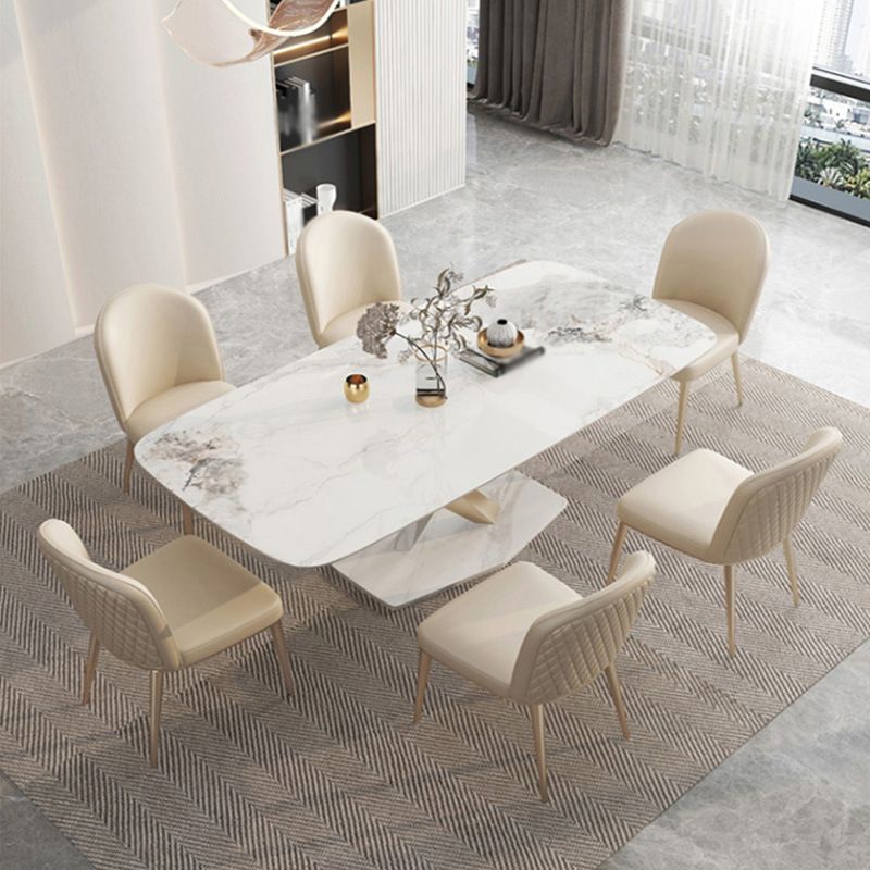 Glam Style Sintered Stone Dining Set 1/4/5/7/9 Pieces Dining Set Clearhalo 'Dining Room Sets' 'Dining Tables & Seating' 'dining_room_set' 'furn' 'furn_dining_room_set' 'Furniture' 'furniture_dining_room_set' 'Kitchen & Dining Furniture' 1200x1200_5fab9942-6f7d-4ff3-bd15-d6dda9397dbf