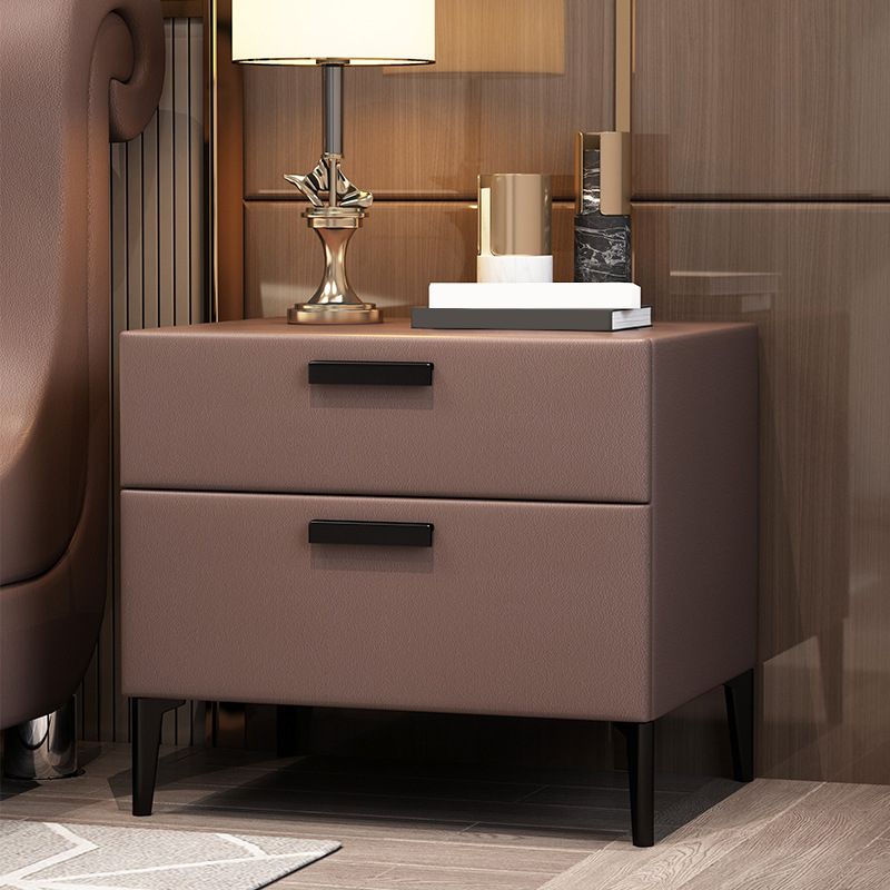 Mesa moderna de la noche de madera maciza Mesa de mesa con 2 cajones