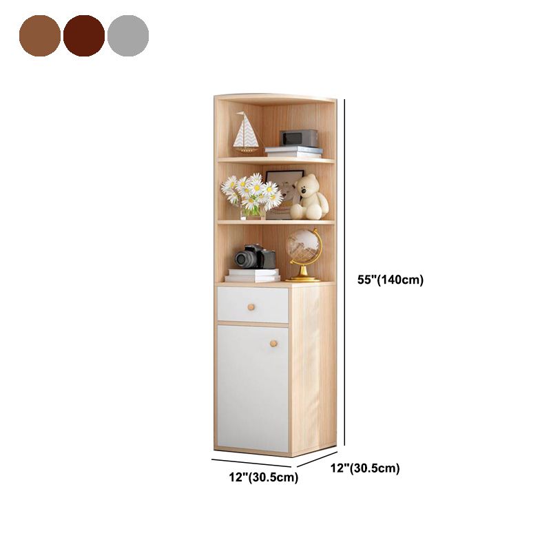 Libro de madera moderno de ingeniería Establecería en la esquina estantería vertical estantería para dormitorio