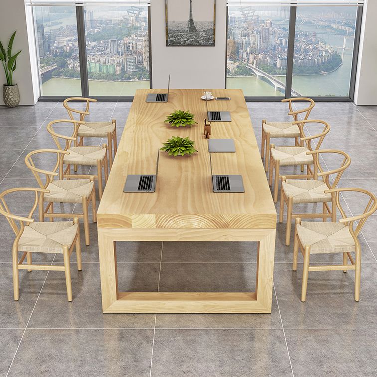 Solid Wood Meeting Table Modern Office Table with Sled Pedestal Clearhalo 'furn' 'furn_office_desk' 'Furniture' 'Office Desks' 'Office Furniture' 'office_desk' 1200x1200_5fae6c1c-9e55-47ad-b595-dc4392068af5