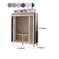 Contemporary Style Wardrobe Armoire Steel Frame Wardrobe for Bedroom Clearhalo 'Armoires & Wardrobes' 'armoires_wardrobes' 'Bedroom Furniture' 'furn' 'furn_armoires_wardrobes' 'Furniture' 1200x1200_5faff03f-121c-4f3b-8d54-c81fdd981a11