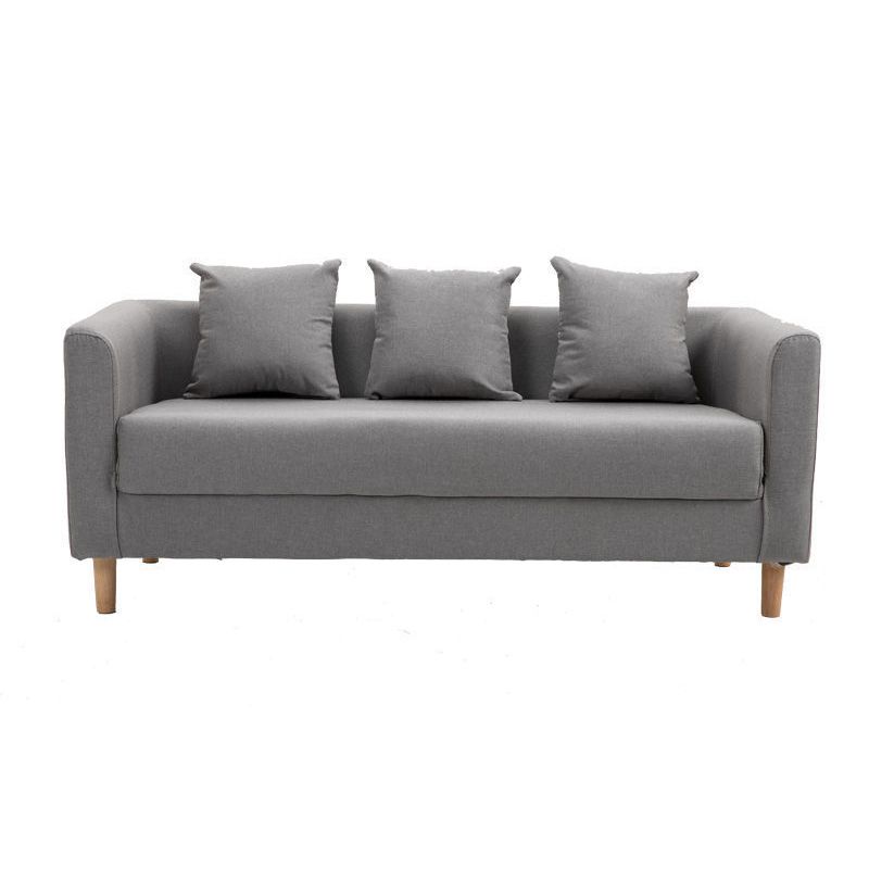 Linen Standard Square Arm Sofa Couch Contemporary Tight Back Settee