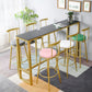 Glam Rectangle Stone Pub Bar Table Gold Iron Bar Dining Table with Trestle Pedestal Clearhalo 'Bar Furniture' 'Bar Tables' 'bar_tables' 'furn' 'furn_bar_tables' 'Furniture' 'furniture_bar_tables' 'Kitchen & Dining Furniture' 1200x1200_5fb3802f-08d3-4714-a1f4-7146426eec77