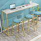 Gold Pub Height Dining Table Glam Rectangle Footrest Counter Wine Table, Only Table Clearhalo 'Bar Furniture' 'Bar Tables' 'bar_tables' 'furn' 'furn_bar_tables' 'Furniture' 'furniture_bar_tables' 'Kitchen & Dining Furniture' 'kitchen&dining_furn' 'kitchen' 1200x1200_5fb64584-27e9-4d1e-8e3e-d928a3a44c23