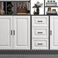 Modern Bar Pulls White and Gray Cabinets Included Wood Accent Cabinet