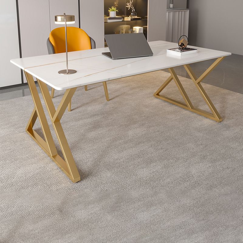 29.53 "H Glam Office Desk Antieke afwerking Rechthoekige computerbureau