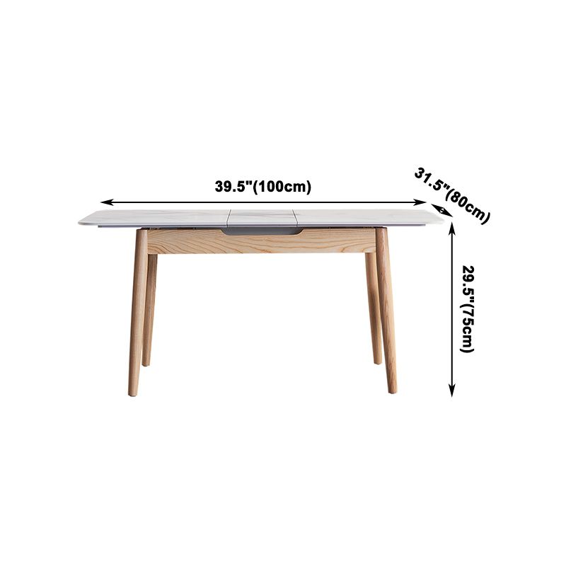 Mid-Century Rectangle White Table Sintered Stone Extendable Dining Table for Kitchen Clearhalo ' dining_table' 'Dining Tables & Seating' 'Dining Tables' 'furn' 'furn_dining_table' 'Furniture' 'furniture_dining_table' 'Kitchen & Dining Furniture' 'kitchen&dining_furn' 'kitchen' 'kitchen_dining_table' 1200x1200_5fb8061d-8592-40b8-bd88-39085f3f3117