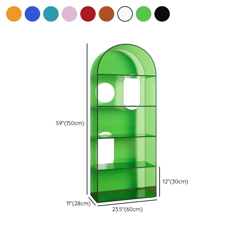 Closed Back Standard Bookshelf Acrylic Bookcase with Rectangular Shelves Clearhalo 'Bookcases' 'furn' 'furn_bookcases' 'Furniture' 'Office Furniture' 1200x1200_5fb99d4f-92cc-45a9-994d-ba174891b132