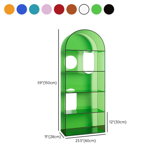 Closed Back Standard Bookshelf Acrylic Bookcase with Rectangular Shelves Clearhalo 'Bookcases' 'furn' 'furn_bookcases' 'Furniture' 'Office Furniture' 1200x1200_5fb99d4f-92cc-45a9-994d-ba174891b132