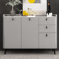 Modern Gray Sideboard Table with Drawers Wood and Stone Buffet Server Clearhalo 'buffet_sideboard' 'Buffets & Sideboards' 'furn' 'furn_buffet_sideboard' 'Furniture' 'Kitchen & Dining Furniture' 1200x1200_5fba42c8-98f0-4fb1-b445-57f335bb1b77