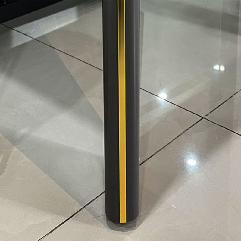 Rectangle Folding Dining Table Wood and Stone Dining Table for Dining Room