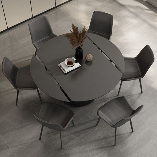 Folding Contemporary Dining Set with Sintered Stone Top Formal Dining Table Furniture Clearhalo 'Dining Room Sets' 'Dining Tables & Seating' 'dining_room_set' 'furn' 'furn_dining_room_set' 'Furniture' 'furniture_dining_room_set' 'Kitchen & Dining Furniture' 'kitchen&dining_furn' 'kitchen' 1200x1200_5fbc2b49-ba09-4224-92a0-5b223a126369