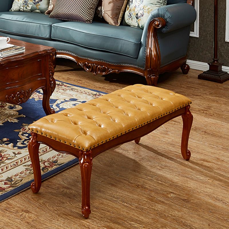 Rectangle 15.7" Wide Entryway Bench Traditional Upholstered Seating Bench with Nailheads Clearhalo 'Benches' 'Chairs & Seating' 'furn' 'furn_benches' 'Furniture' 'Living Room Furniture' 1200x1200_5fbd55d7-6209-4984-9ee0-d79f14ef25e3