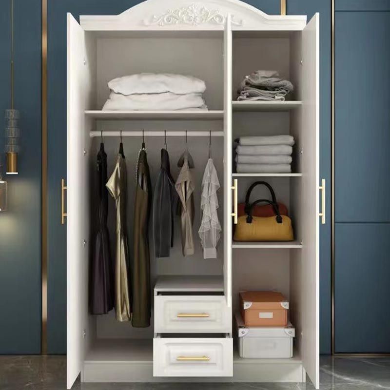 French Country Wardrobe White Wooden Wardrobe Closet for Bedroom Clearhalo 'Armoires & Wardrobes' 'armoires_wardrobes' 'Bedroom Furniture' 'furn' 'furn_armoires_wardrobes' 'Furniture' 1200x1200_5fbe0d48-6b42-42fb-a5c9-86bda877571f