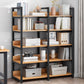 Contemporary Steel Frame Bookcase Wood Open Back Bookcase for Home Office