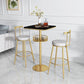 Glam Style Iron Marble Bar Table Indoor Pedestal Bistro Table - 21.6"W x 41.3"H Clearhalo 'Bar Furniture' 'Bar Tables' 'bar_tables' 'furn' 'furn_bar_tables' 'Furniture' 'furniture_bar_tables' 'Kitchen & Dining Furniture' 'kitchen&dining_furn' 'kitchen' 1200x1200_5fc08d99-fd5c-47e5-bed8-3e420e5c66ac