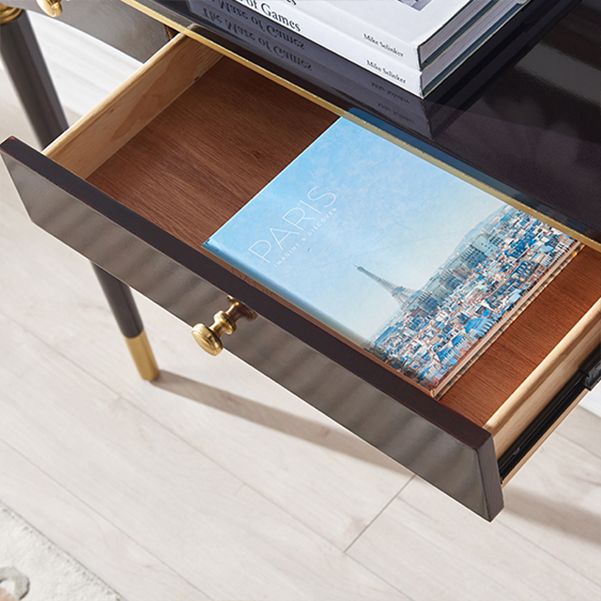 Mid-Century Modern Wood Console Table Rectangle Black Console Sofa Table for Hall