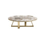 Metal Cross Legs Cocktail Table Luxurious Oval Stone Top Coffee Table Clearhalo 'Coffee & Accent Tables' 'Coffee Tables' 'coffee_tables' 'furn' 'furn_coffee_tables' 'Furniture' 'Living Room Furniture' 1200x1200_5fc15fb2-c917-4f51-b9d6-1911bb50c178