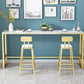 Glam Bar-height Table Faux Marble and White Bar Table for Patio Use Clearhalo 'Bar Furniture' 'Bar Tables' 'bar_tables' 'furn' 'furn_bar_tables' 'Furniture' 'Kitchen & Dining Furniture' 1200x1200_5fc1d9fa-90a4-4af5-87cd-7f87df394124