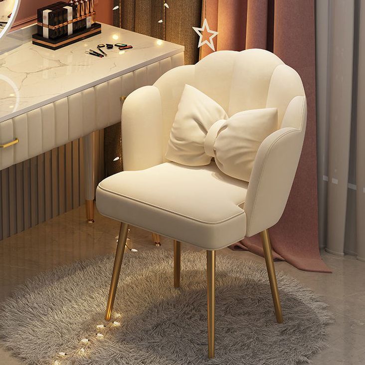 Silla de tareas de terciopelo sin brazo estilo moderno de back back en casa silla de oficina