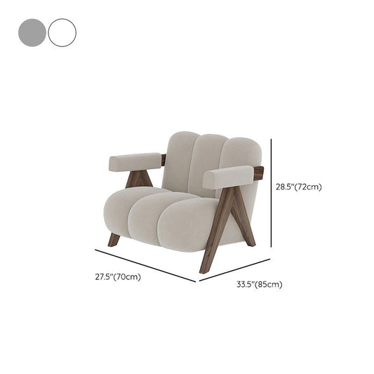 Scandinavian Wood Frame Lounge Chair Sewn Pillow Back Arm Chair Clearhalo 'Accent Chairs' 'accent_chairs' 'Chairs & Seating' 'furn' 'furn_accent_chairs' 'Furniture' 'Living Room Furniture' 1200x1200_5fc30091-d787-417f-bd31-7fa6037d59e2