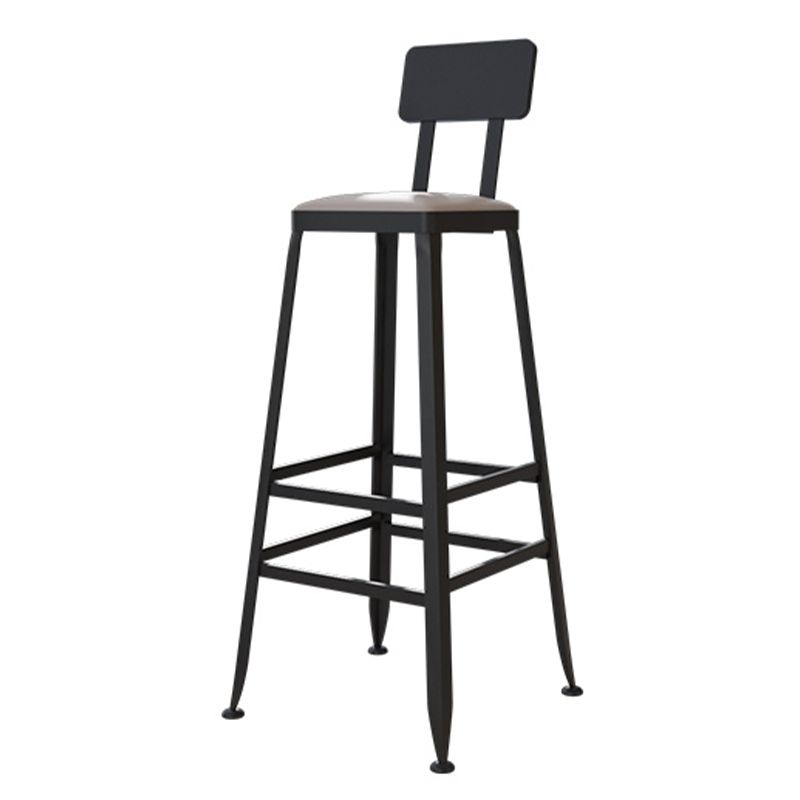 Industriële metalen barkrukken Low Back Bar -ontlasting met zwarte benen