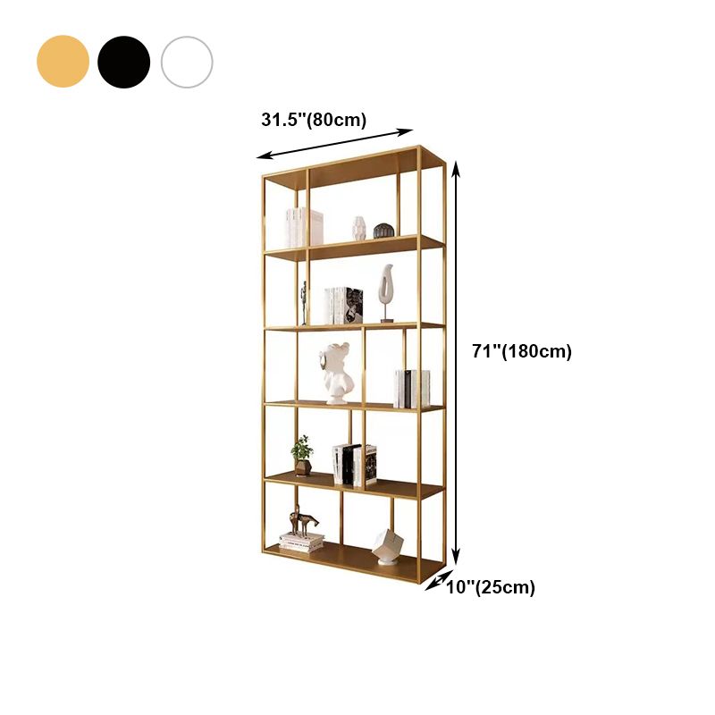 Metal Iron Etagere Bookshelf Contemporary Vertical Open Bookcase Clearhalo 'Bookcases' 'furn' 'furn_bookcases' 'Furniture' 'furniture_bookcases' 'Office Furniture' 1200x1200_5fc40f22-11e1-4829-aa6d-b1be0afe6fb0