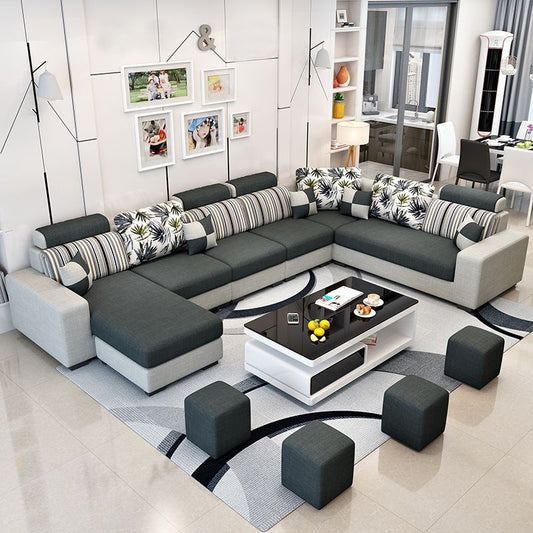 135.83"L x 87.8"W x 35.43"H 4-seat Sofa Square Arm Sectionals with Cushion Back Clearhalo 'furn' 'furn_sectionals' 'Furniture' 'furniture_sectionals' 'Living Room Furniture' 'Sectionals' 1200x1200_5fc59fae-d65d-46b7-957d-07aef392052d