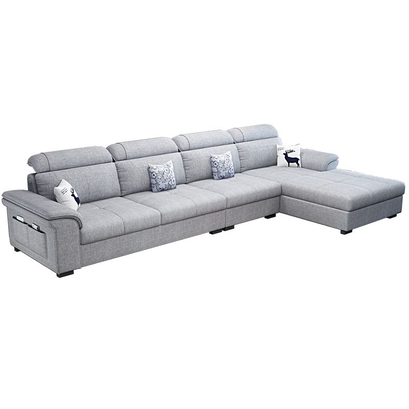 Ultra-Modern Sewn Pillow Back Pillow Top Arm Sofa with Storage and Slipcovered Clearhalo 'furn' 'furn_sectionals' 'Furniture' 'furniture_sectionals' 'kitchen' 'kitchen_sectionals' 'Living Room Furniture' 'Sectionals' 1200x1200_5fc5ec86-4bf1-468d-84b2-c02c5d3d546b