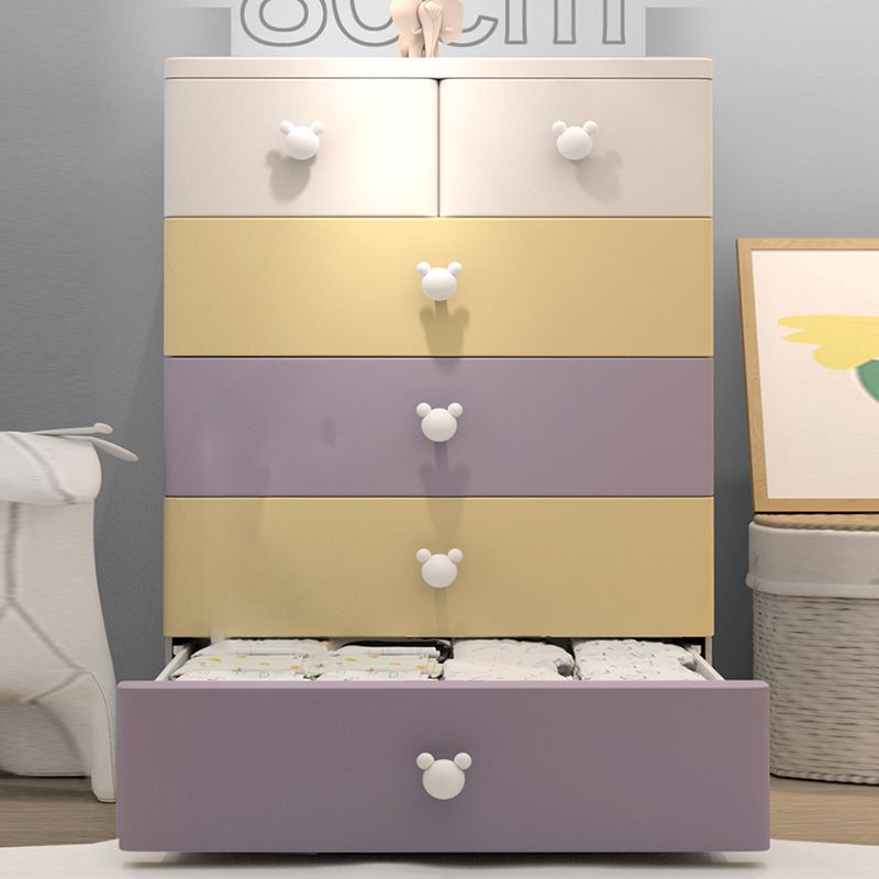 Plastic Non-Hanging Cabinet Contemporary Matte Finish Armoire