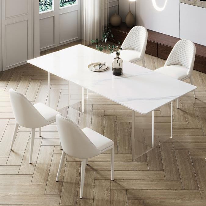 現代の焼結石のダイニングラウンドテーブルセット1/3/4/5ピースダイニングセット