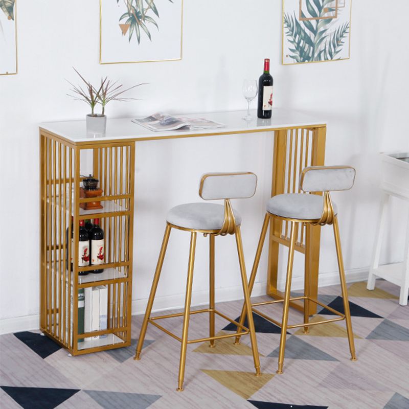 Bar Height Pub Table Glam Style Rectangle Bar Table with Stone Top Clearhalo 'Bar Furniture' 'Bar Tables' 'bar_tables' 'furn' 'furn_bar_tables' 'Furniture' 'Kitchen & Dining Furniture' 1200x1200_5fc7503d-b8e0-44e2-9a7f-b5449d90a131