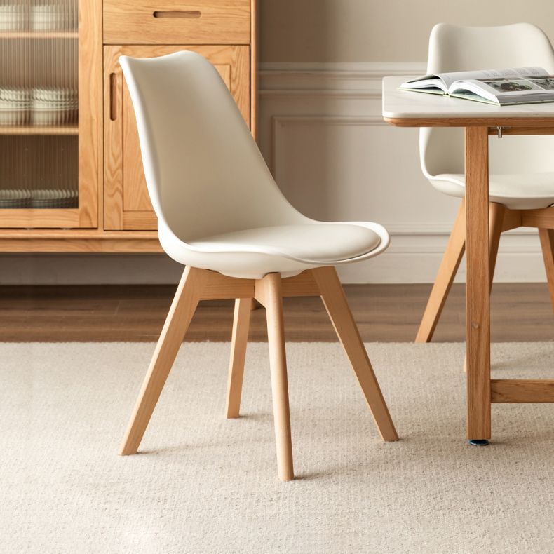 Glam Style Upholstered Armless Dining Chairs with Wooden Legs Side Chairs for Home Use Clearhalo ' kitchen&dining_furn' 'Dining Chairs' 'Dining Tables & Seating' 'dining_chair' 'Furniture' 'furniture_dining_chair' 'Kitchen & Dining Furniture' 'kitchen' 1200x1200_5fca307a-b08e-4016-ab85-01cb01fd52fd