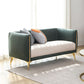 Glam Square Arm Sofa 29.13" High Faux Leather Sofa Stain Resistant