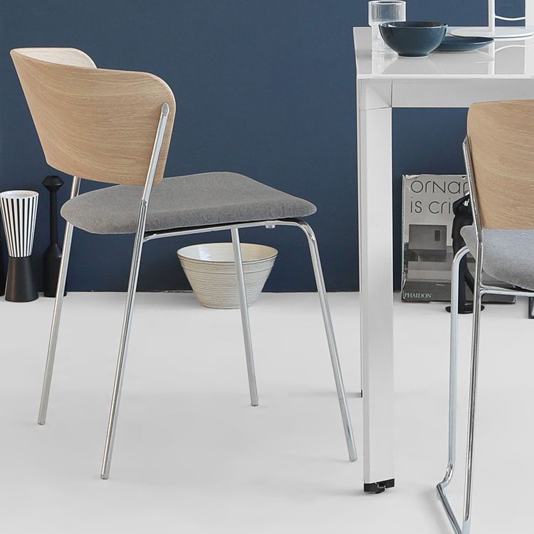 Modern Chair Dining Armless Open Back Chair for Kitchen with Metal Legs Clearhalo 'Dining Chairs' 'Dining Tables & Seating' 'dining_chair' 'furn' 'furn_dining_chair' 'Furniture' 'furniture_dining_chair' 'Kitchen & Dining Furniture' 1200x1200_5fcc258e-7233-4e28-a5bc-85d89fc5ffa8