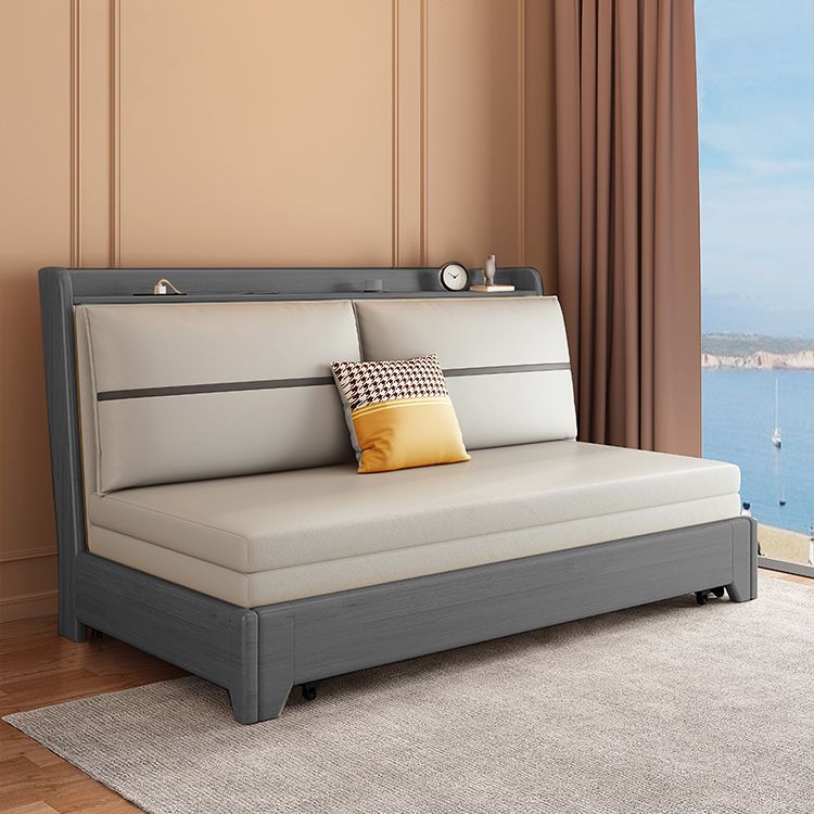 33" Wide Contemporary Sofa Futon Gray Pillow Included Sleeper Sofa Clearhalo 'furn' 'furn_futons' 'Furniture' 'Futons & Daybeds' 'Futons' 'Living Room Furniture' 1200x1200_5fccb40b-5d36-412c-9d52-e301ffff2a94