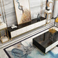 Glam Glass Stand Console Drawers Included Media Console with Legs for Living Room Clearhalo 'furn' 'furn_tv_stands_entertainment_centers' 'Furniture' 'Living Room Furniture' 'TV Stands & Entertainment Centers' 'TV Stands & Media Storage Furniture' 'tv_stands_entertainment_centers' 1200x1200_5fccd4fc-368e-4ff9-b5a1-e4bf8b05967f