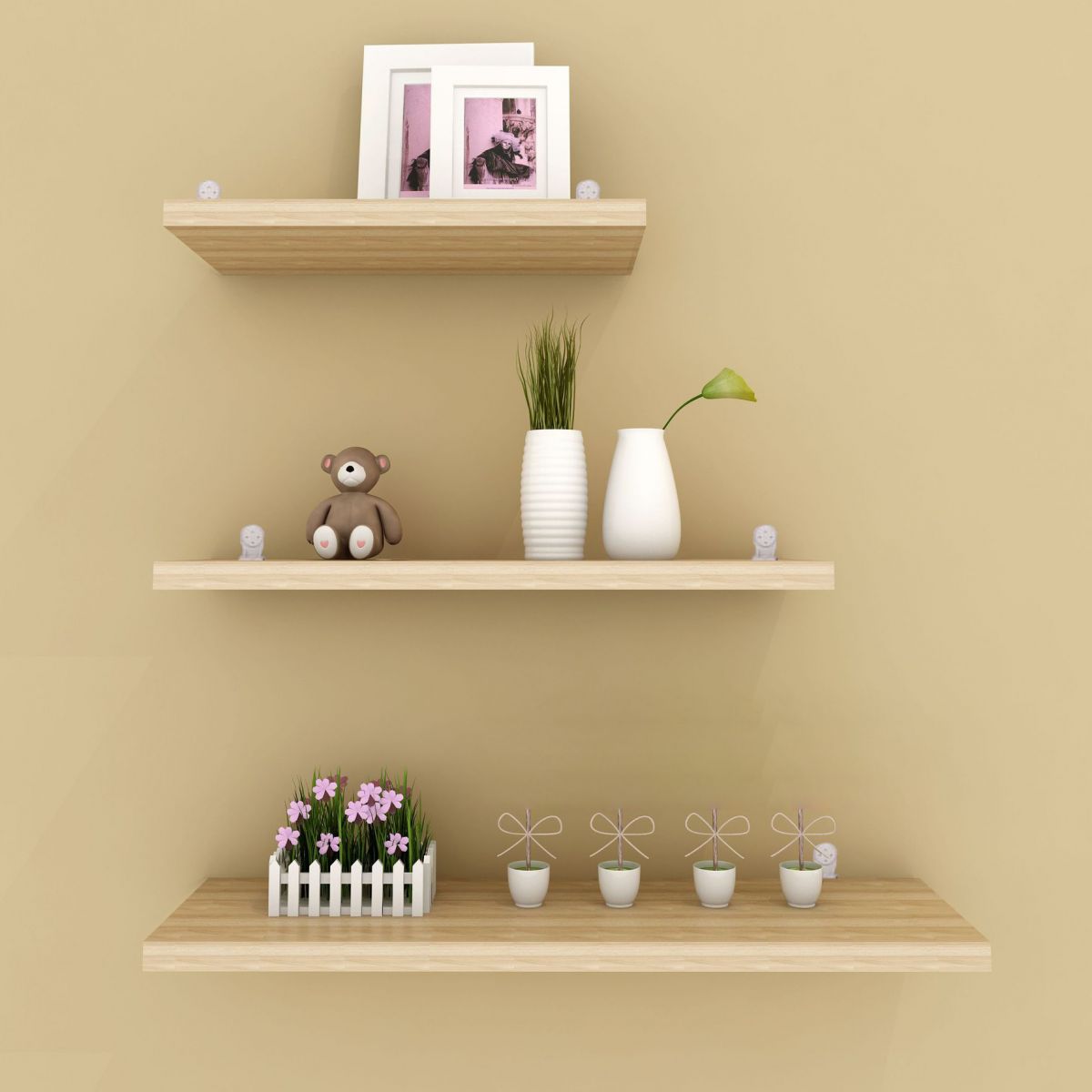 Modern Manufactured Wood Floating Bookcase 5.5" Wide Bookshelf