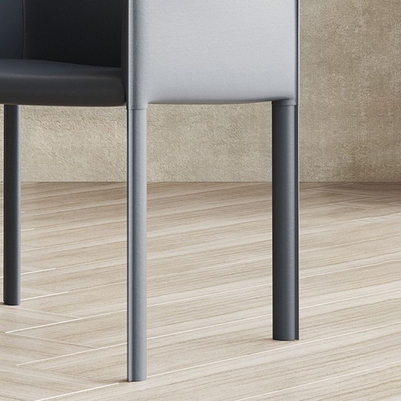 Moderne stijl armstoel leer stevige achterste eetkamerstoel voor thuisgebruik