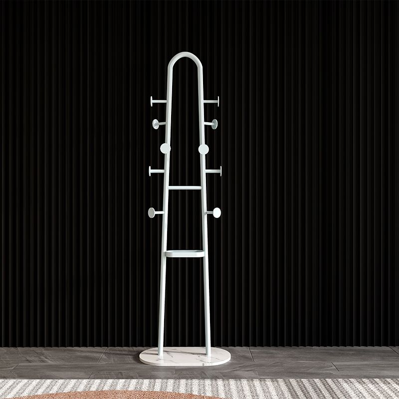 Los ganchos de metal de stand de pasillo contemporáneo incluyen estante de pelaje sin angustia sin angustia