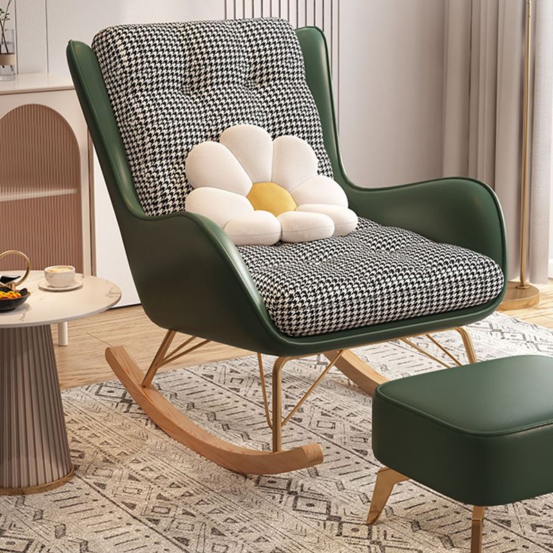 Chaise à bascule moderne coussins touffés rembourrés avec planeur de jambes légères