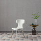 Faux Leather Dining Chairs Contemporary Arm Chairs with Metal Base