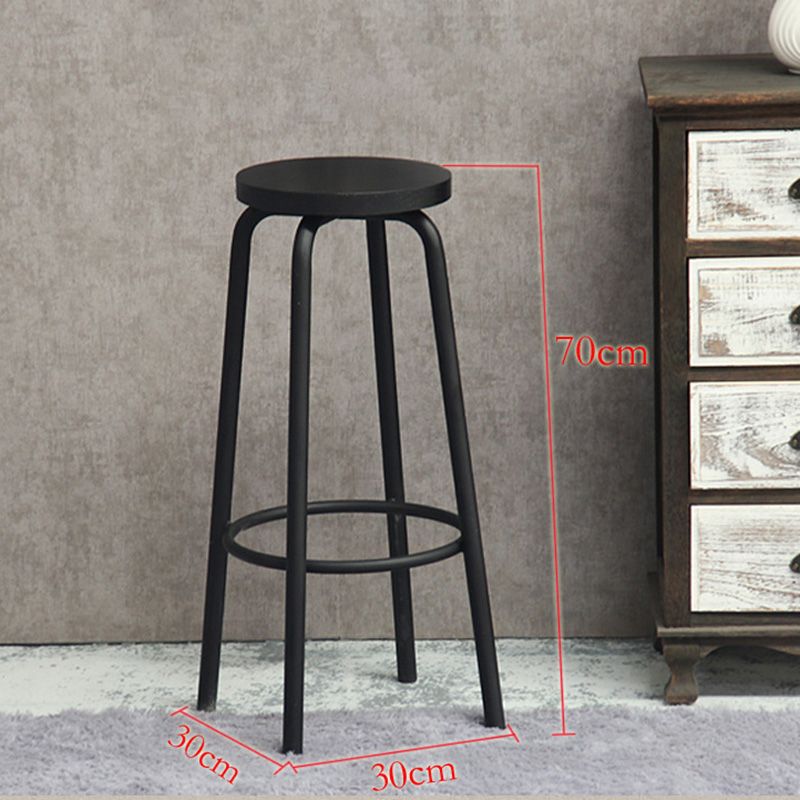 Industrial Metal Counter Height Stools Armless Bar Stool in Black Clearhalo 'Bar Furniture' 'Bar Stools' 'bar_stools' 'furn' 'furn_bar_stools' 'Furniture' 'Kitchen & Dining Furniture' 1200x1200_5fd54abd-ba2e-4830-9052-27c6a930a296